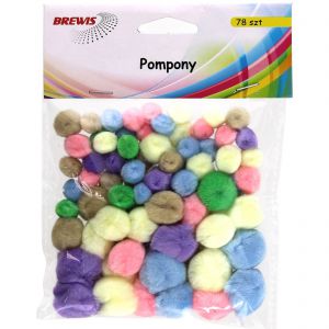 Pompony kreatywne Brewis Pastel, 78szt